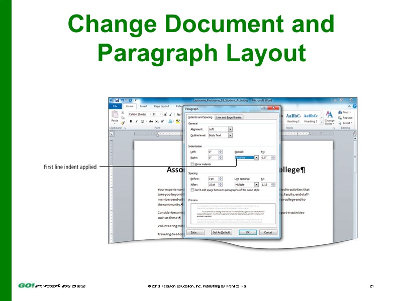 Change Document and Paragraph Layout